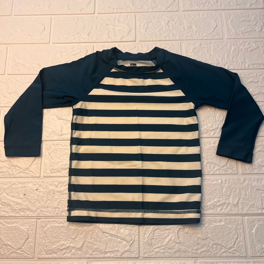 Tea Collection Navy and White Striped Rashguard